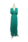 Robe verte fleurie "Bérénice"