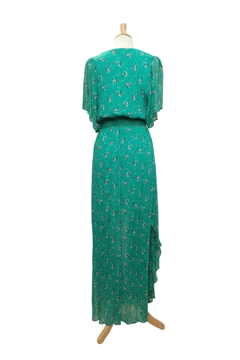 Robe verte fleurie "Bérénice"